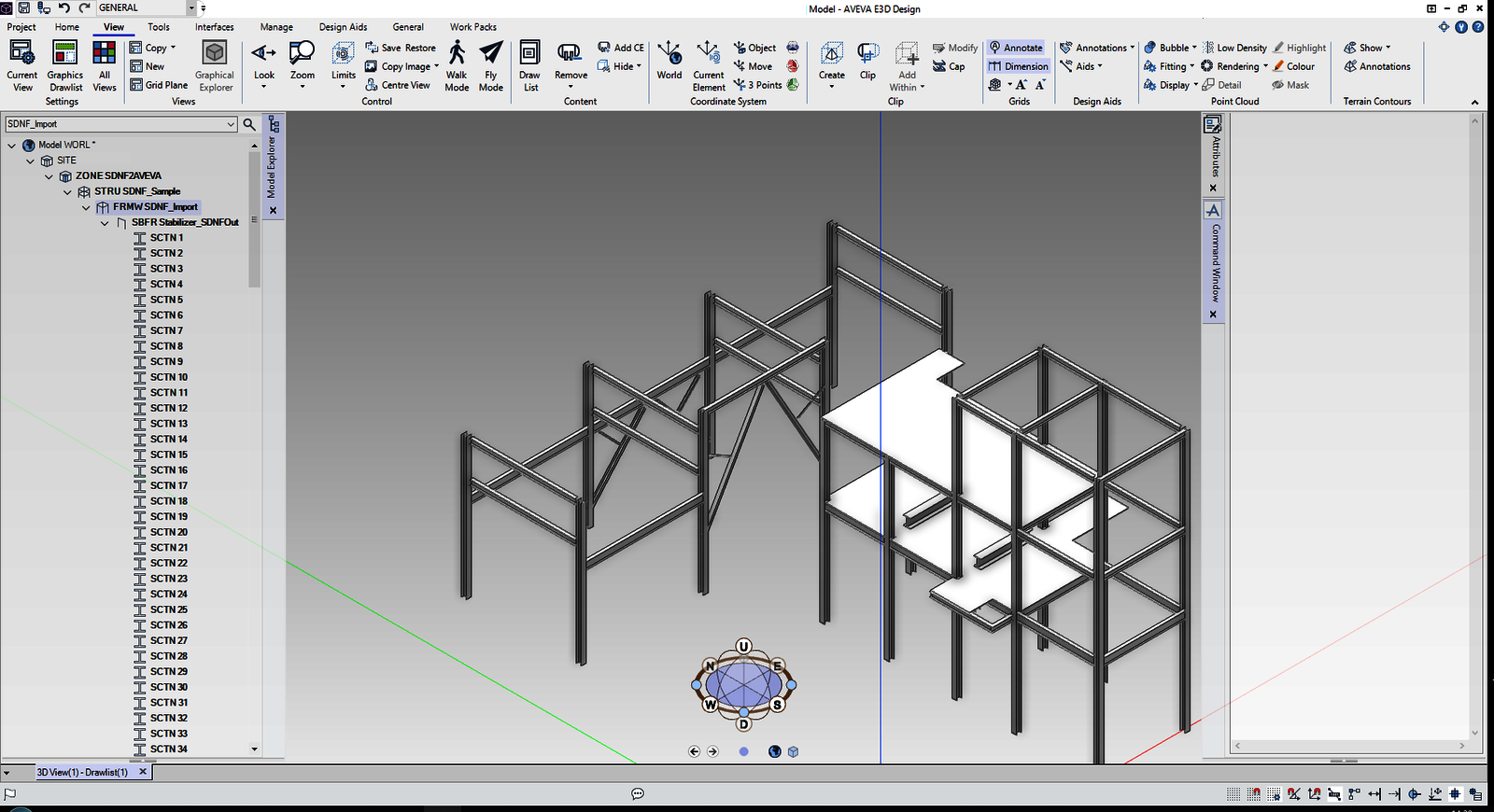 Structural Steel Model converted into intelligent AVEVA E3D Plant Steel components