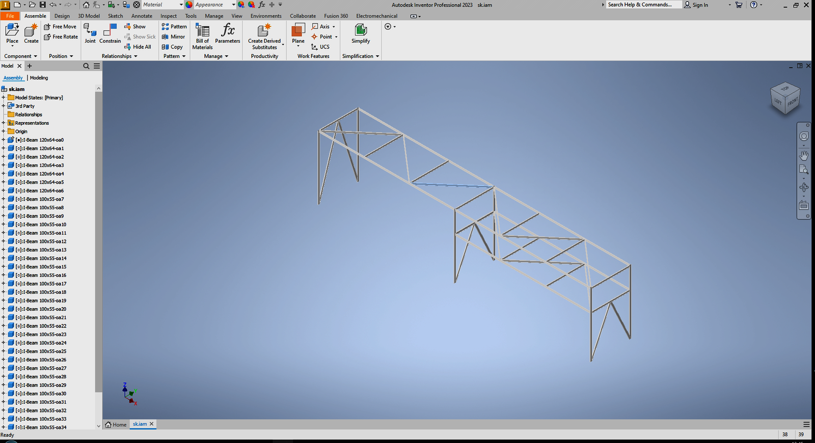 Structural Steel Model created in Autodesk Inventor 2023